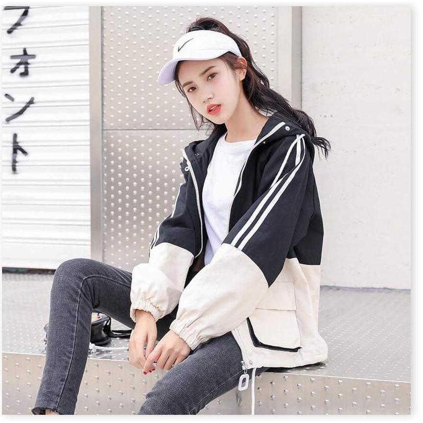 ÁO KHOÁC DÙ TAY VIỀN PHỐI MÀU