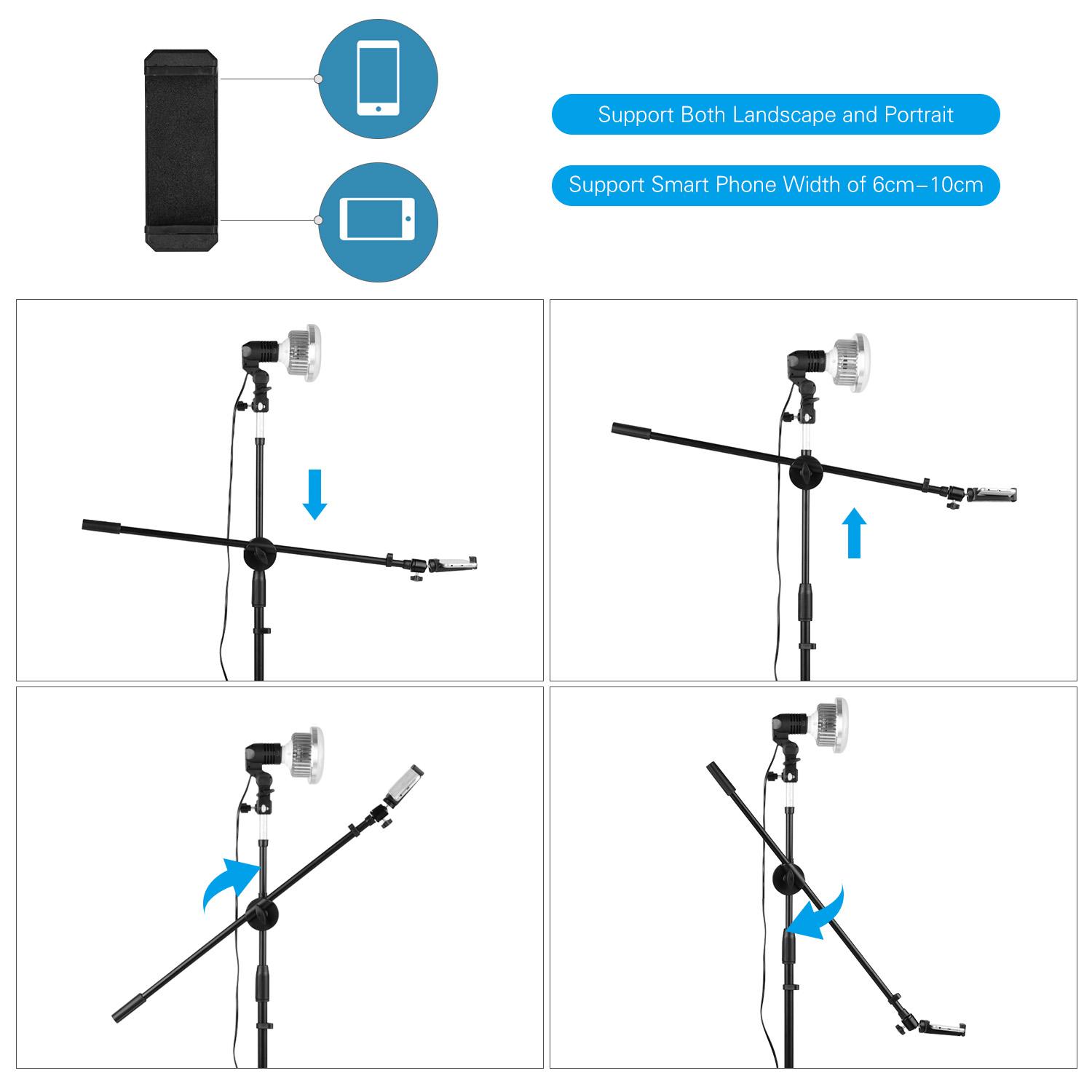 Bộ chân đế ánh sáng chụp ảnh chuyên nghiệp 140cm / 4,6ft có thể điều chỉnh độ cao,hợp kim nhôm