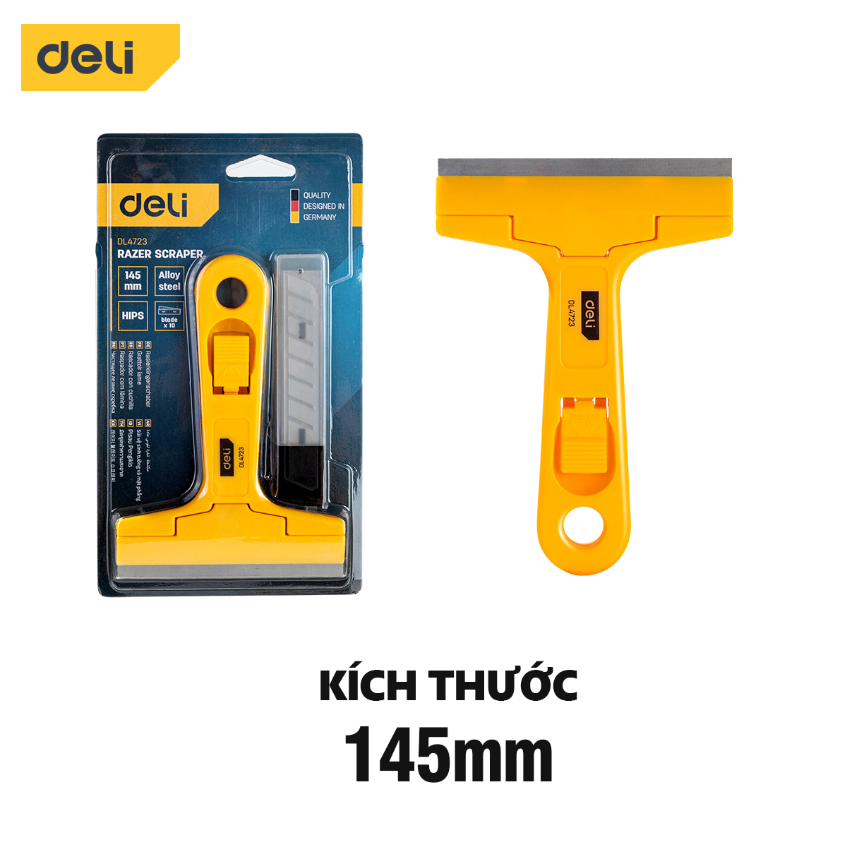 Dụng Cụ Cạo Sơn Deli, Cây Sủi Tường Tiện Dụng - 3 Kích Thước 145-600mm - DL4726