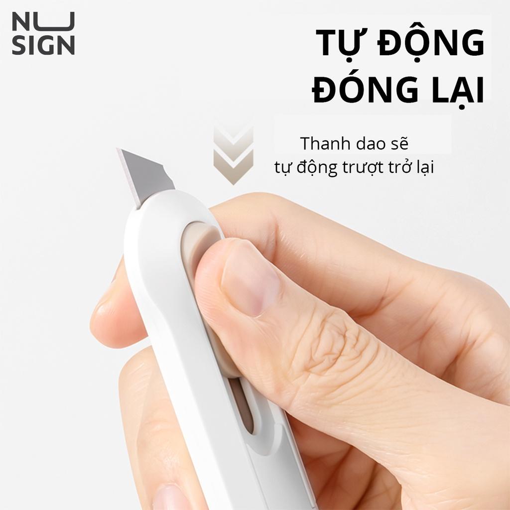 Dao rọc giấy bỏ túi mini cao cấp NUSIGN, lưỡi dao bén, nhỏ gọn dễ cầm, 4 màu - NS065