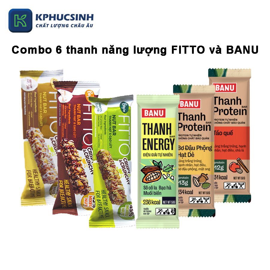 Hộp 6 thanh năng lượng Shark box cao cấp Fitto và Banu 365 Begin bánh ăn kiêng giảm cân 365 Begin