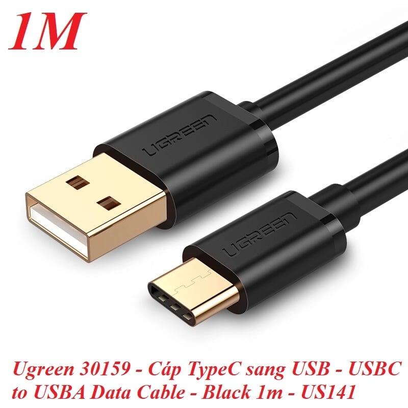 Ugreen UG30159US141TK 1M màu đen Dây USB 2.0 sang Type-C truyền dữ liệu và sạc - HÀNG CHÍNH HÃNG