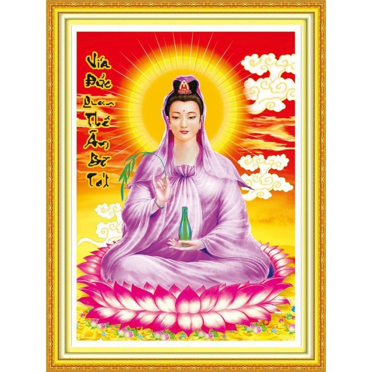 Tranh đính đá Quan Âm Bồ Tát - chưa đính