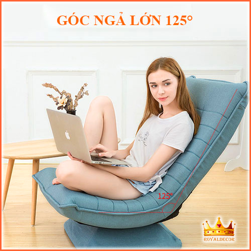 Ghế Xoay Thư Giãn ROYALDECORHN Xoay 360 độ - Ghế Mặt Trăng Có Thể Gập Được Lưng - Nội Thất Phòng Khách, Phòng Ngủ