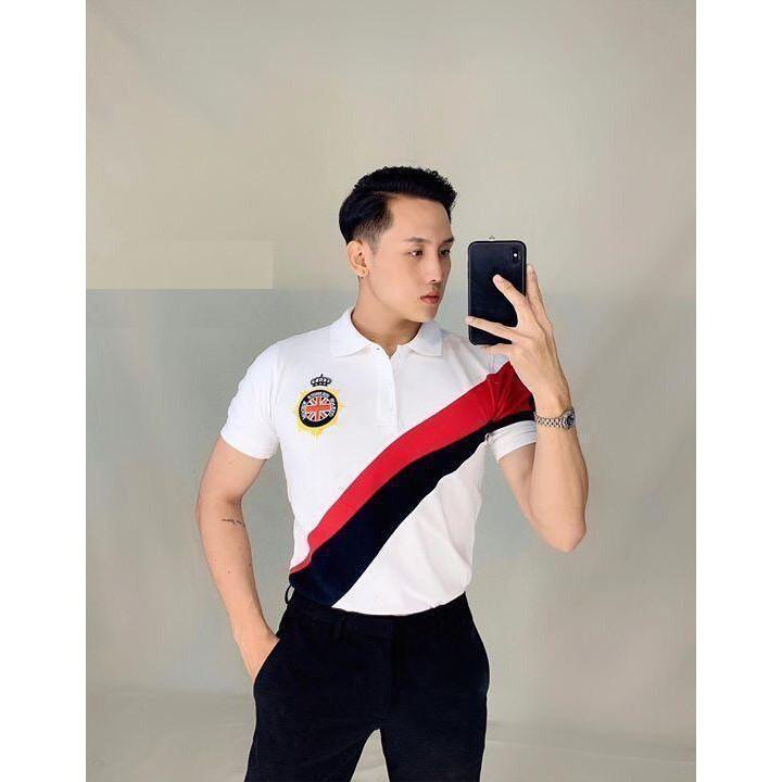 Áo Thun Nam Sọc Chéo Phối Logo Thời Trang PONIVA