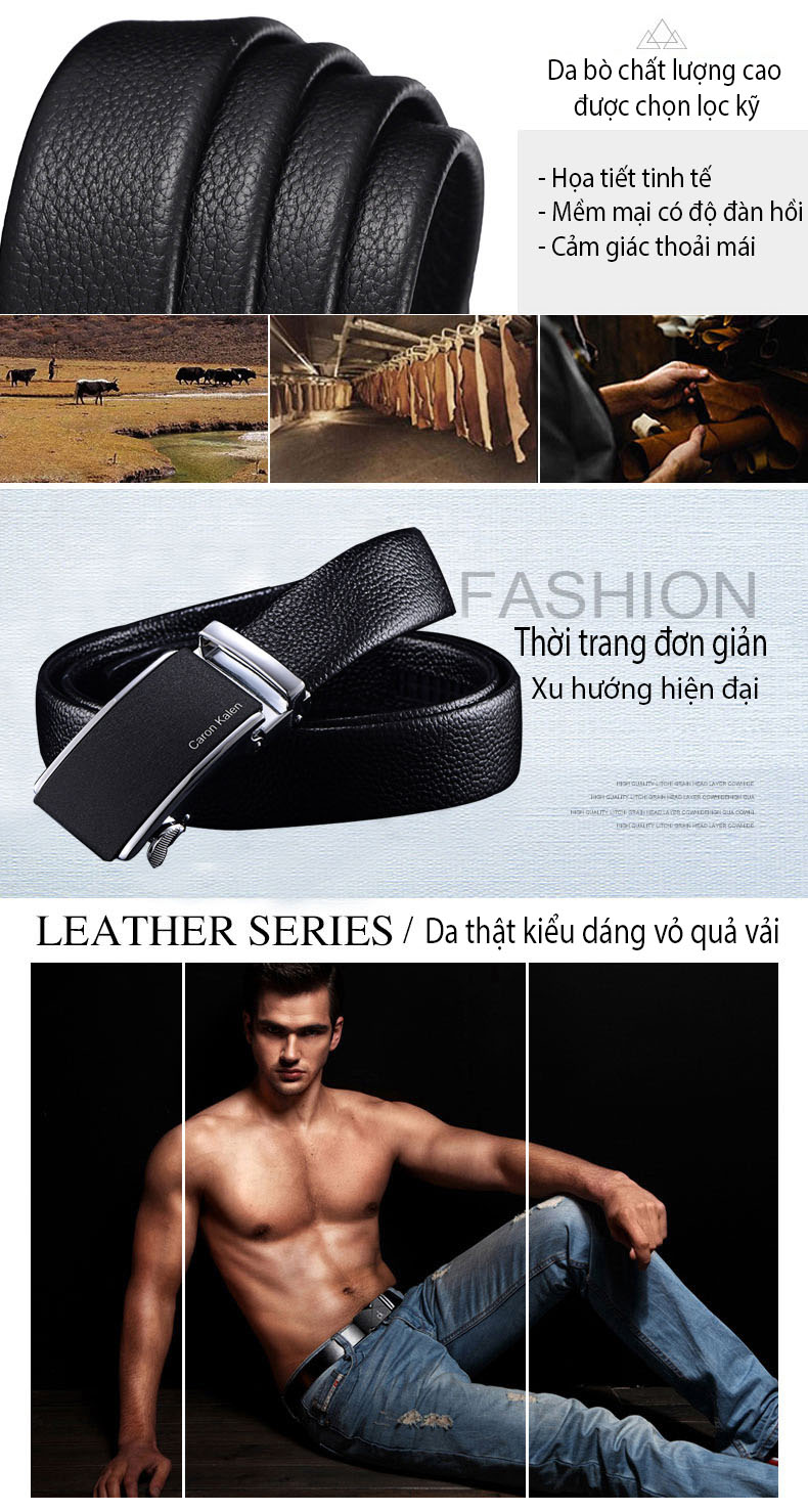 Thắt lưng/ dây nịt nam da bò cao cấp mã 74230DIE - Kiểu 4