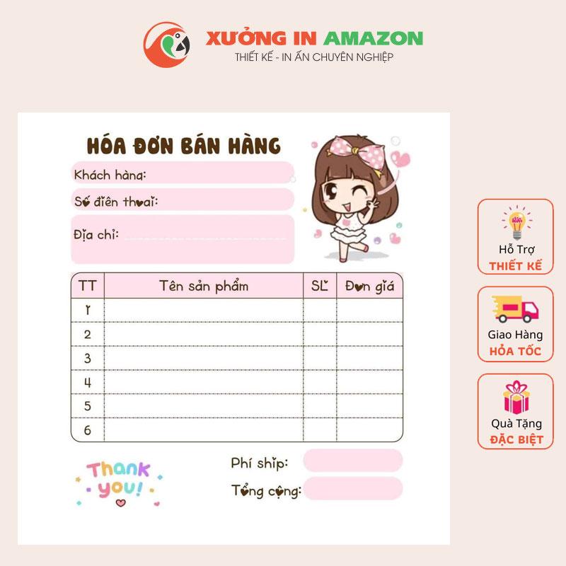 Hoá đơn bán hàng mini 1 liên dễ thương 9x10cm ngẫu nhiên