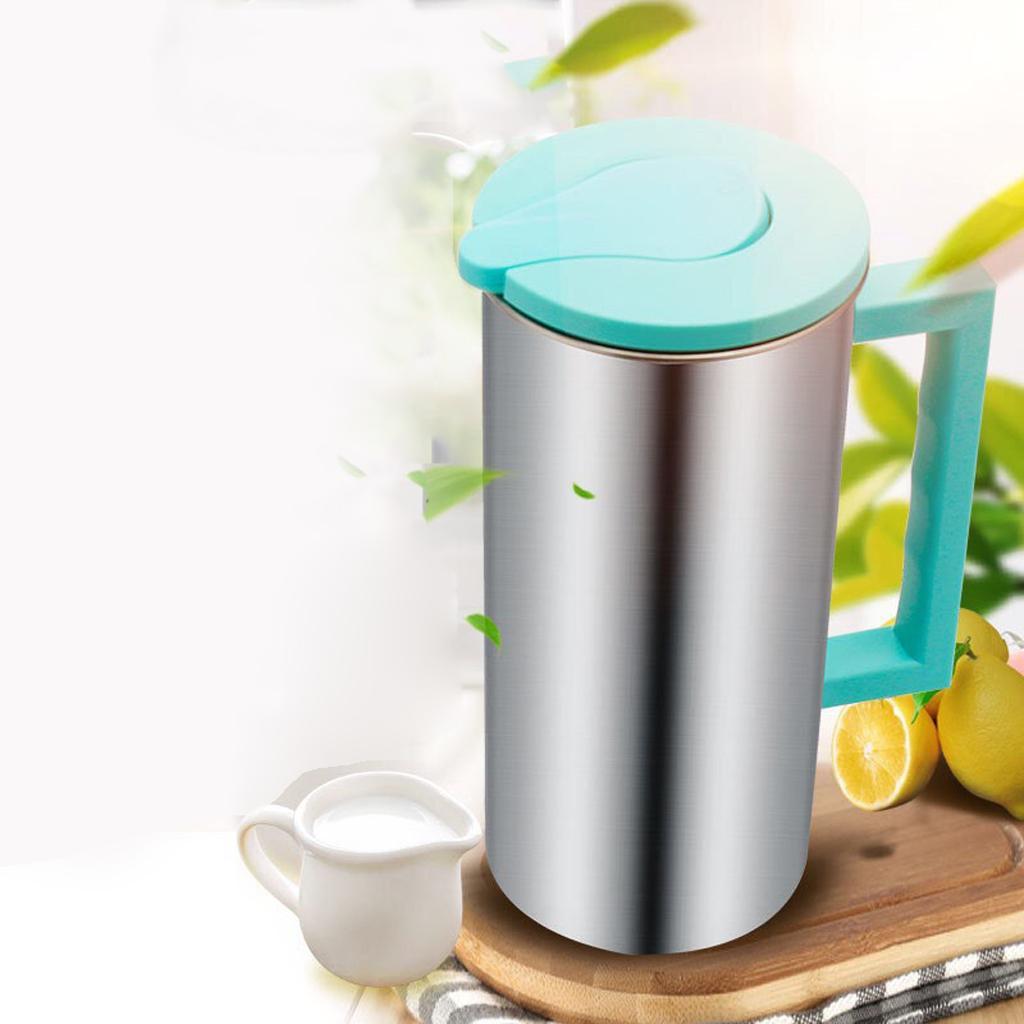 2 Pcs Stainless Steel Water Pitcher Juice Jar Kitchen Restaurant Serving