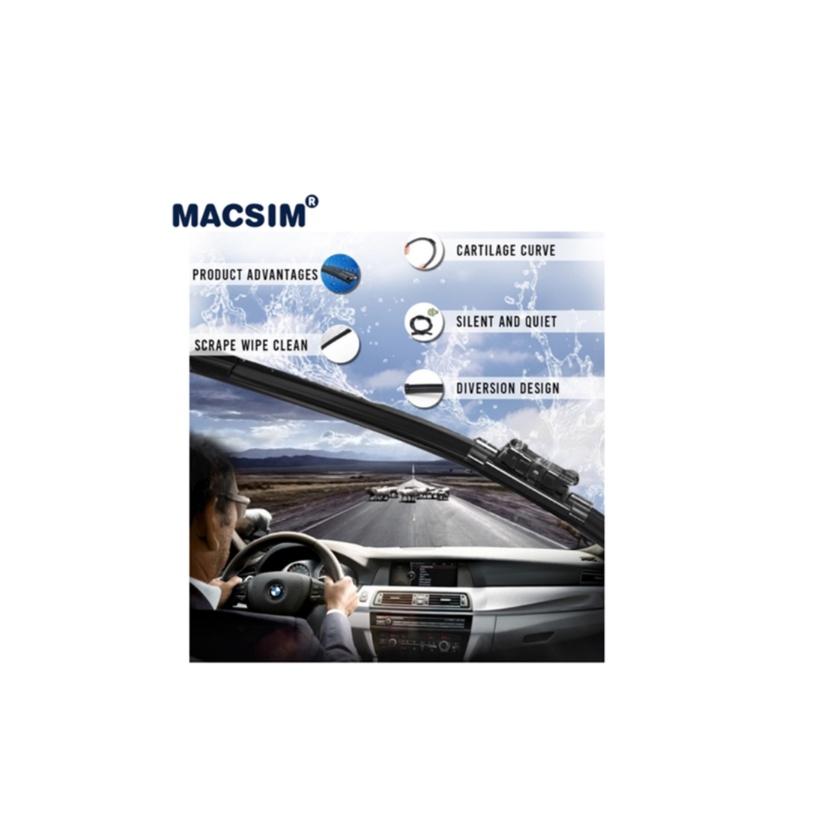 Combo cần gạt nước mưa ô tô Nano Silicon Macsim cho xe Lexus GS GS300/430/450H/460 2004-2010