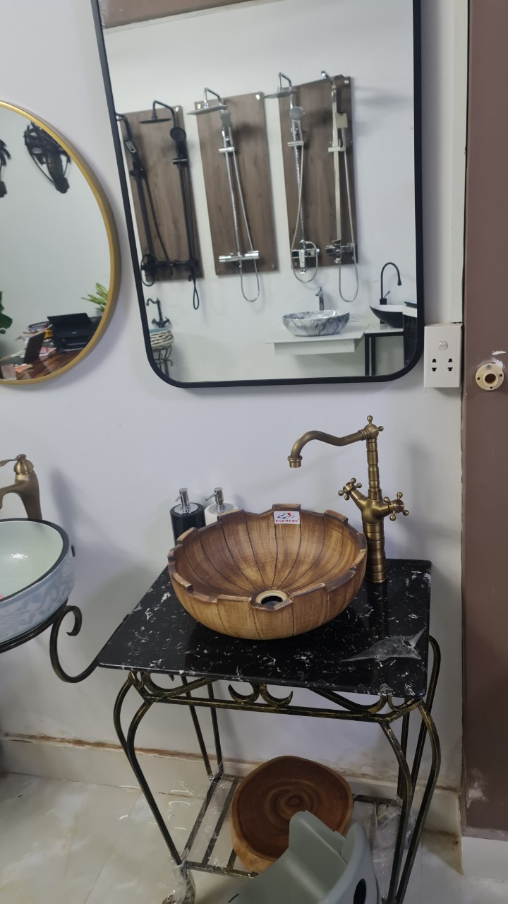 Lavabo đặt bàn - chậu sứ Mỹ thuật ( bảo hành 10 năm )