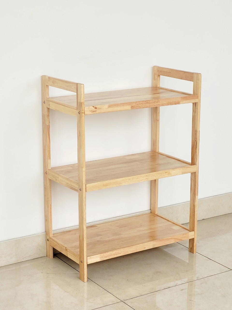 Kệ Gỗ Cao Su 3 Tầng Ngang 63cm Nhiều Màu Để Dụng Cụ Bếp, Lò Viba, Lò Nướng, Nồi Cơm Điện - Hàng VN Xuất Khẩu