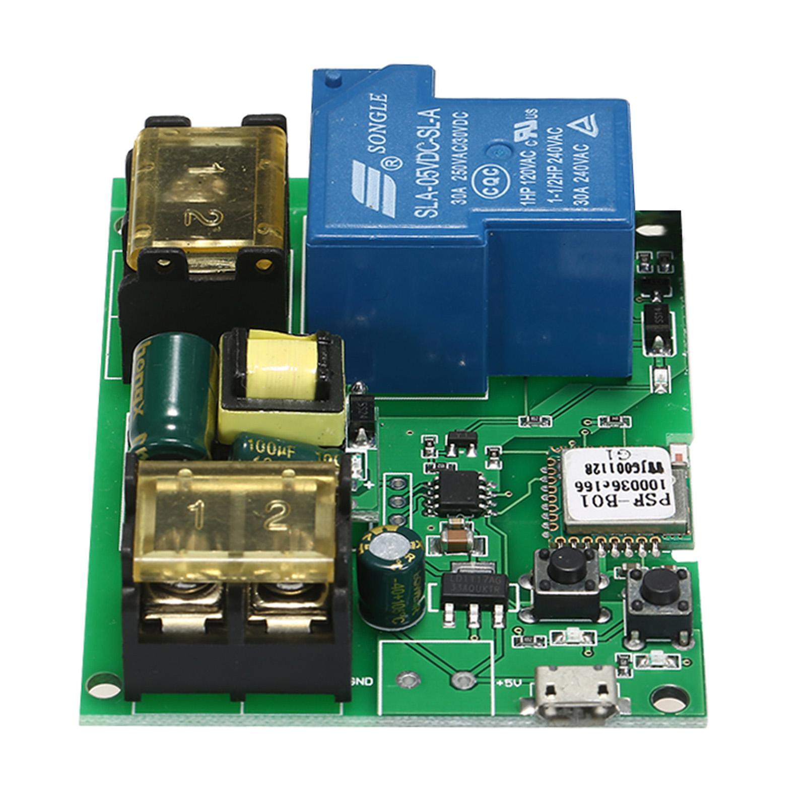 EWeLink USB DC5V AC85-250V 30A Wifi Switch Wireless Relay Module Smart Home Automation Modules Phone APP Remote Control Timer Switch Compatible with Amazon Alexa Google Home Voice Control for Access Control System Garage Door Inching/Self-Locking