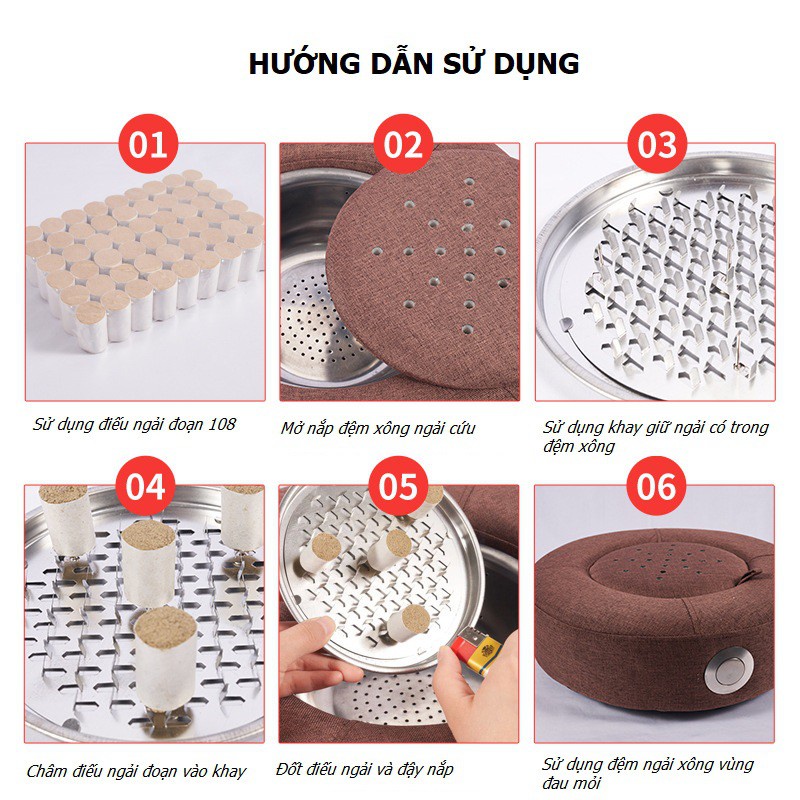 ( Đặc biệt) Đệm xông ngải cứu. Đệm ngồi xông nóng đa năng. Đệm tọa cứu nóng