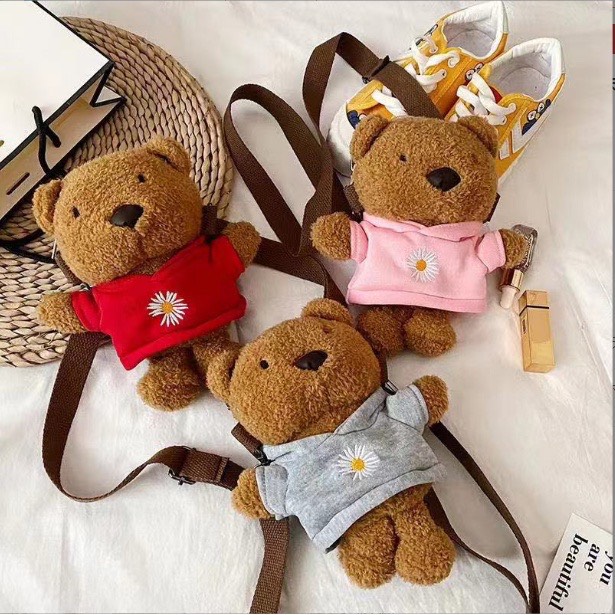 Túi Gấu TEDDY Hoa Cúc, Túi Gấu Bông Đeo Chéo Siêu Dễ Thương