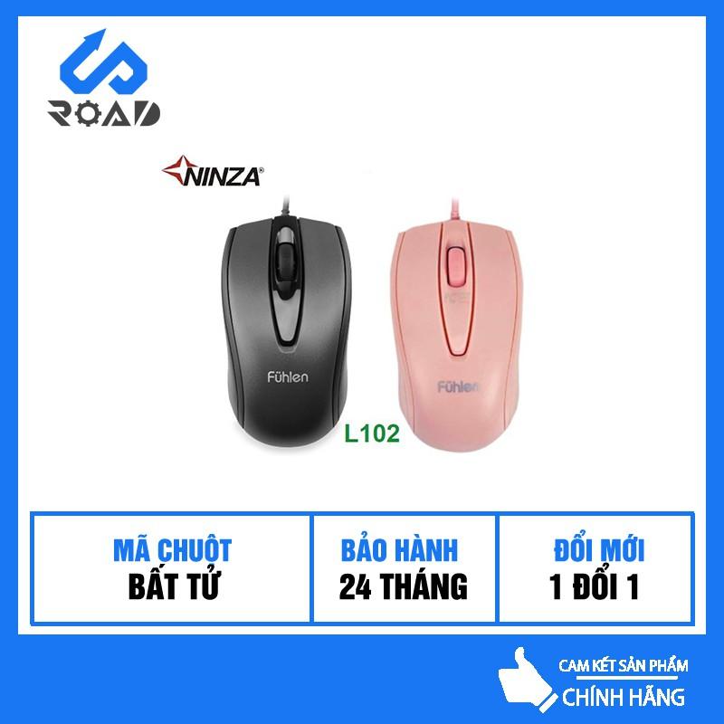 Chuột Fuhlen L102 ️Tem Ninza Chuột Gaming Có Dây Giá Rẻ, Hai Màu Hồng - Đen giá bằng nhau - Hàng chính hãng