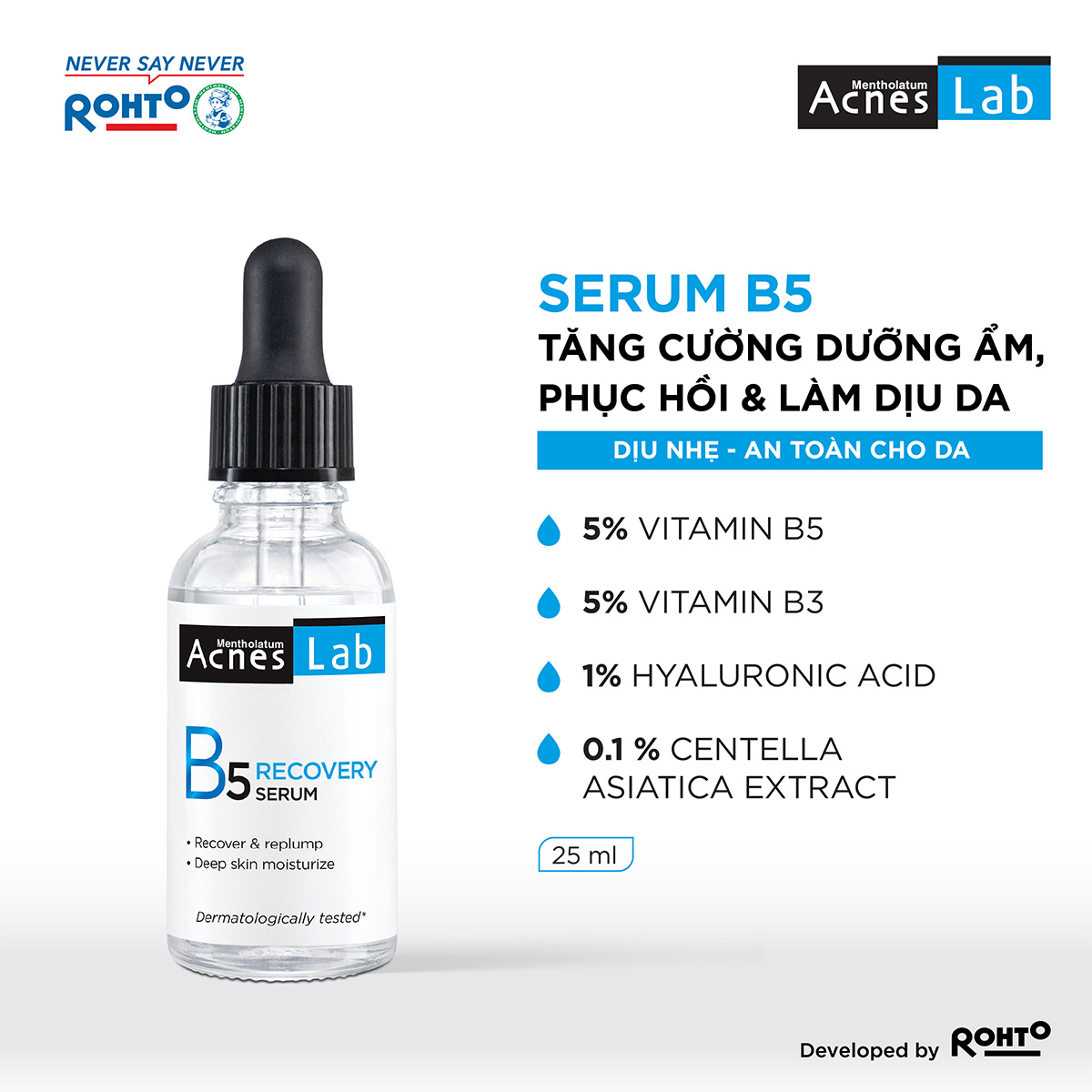 Serum dưỡng ẩm chuyên sâu, làm dịu da Acnes Lab B5 Recovery Serum 25ml