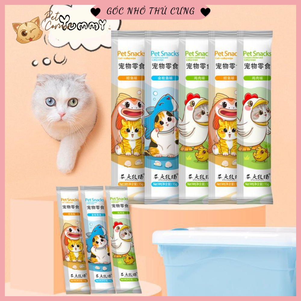 Combo 10 chiếc súp thưởng cho mèo giá rẻ Pet Snacks, Ciao, Shizuka, Cat Food