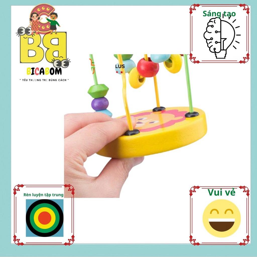 Đồ chơi giáo dục sớm cho bé luồn hạt gỗ rèn luyện kĩ năng khéo léo kiên nhẫn