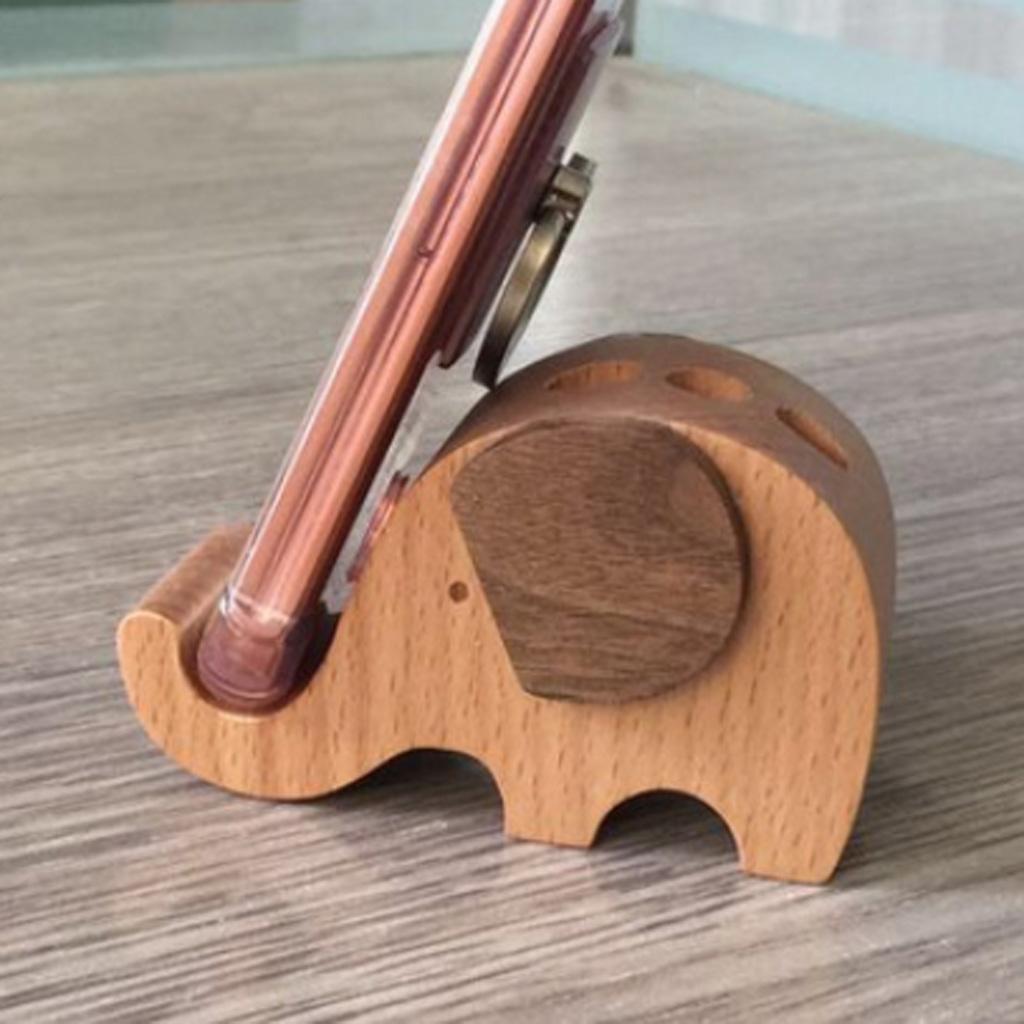 2xSolid Wood Animal Moible Phone Holder Desk Stand Holder for Phone Tablets d