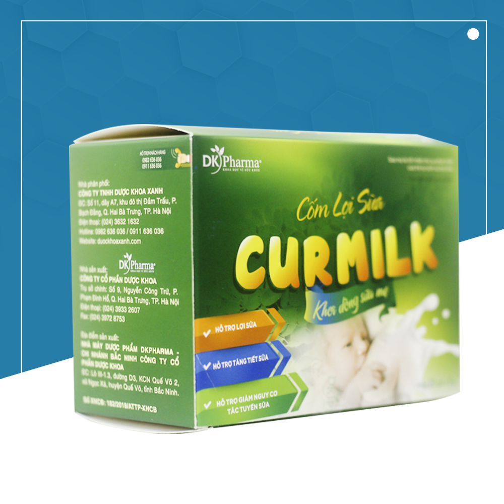 Combo 2 hộp Cốm lợi sữa Curmilk - DK Pharma tặng 1 hộp nhỏ 10 gói