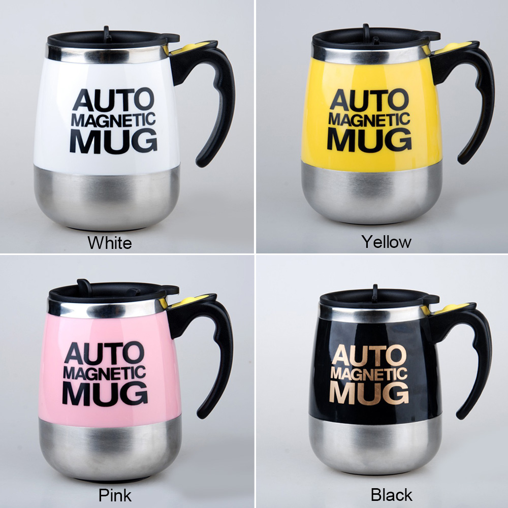 Cốc tự khuấy Auto Magnetic Mug 450ml (Giao màu ngẫu nhiên) - Tặng kèm đèn pin bóp tay mini