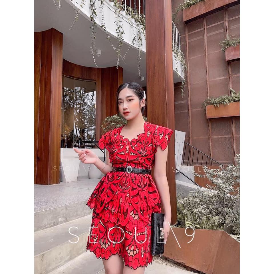Đầm Lacy limited đắp ren nổi cao cấp