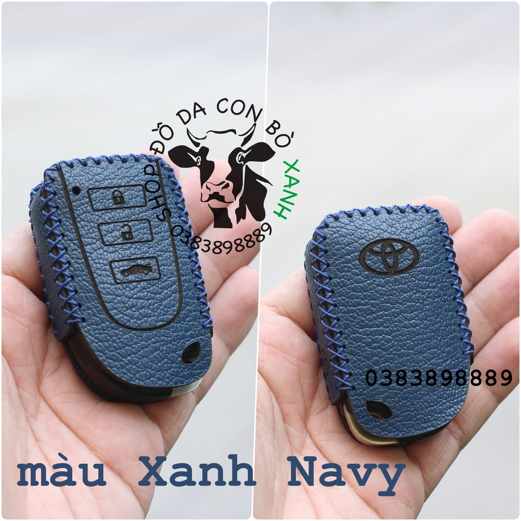 Bao Da dành cho chìa Khóa Toyota Vios, Yaris 2017 handmade da thật 004