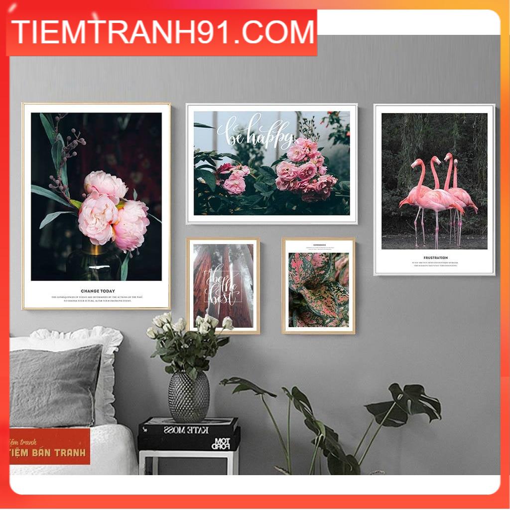 Tranh treo tường - Bộ 5 tranh canvas Bắc Âu hiện đại 11 , tranh canvas giá rẻ