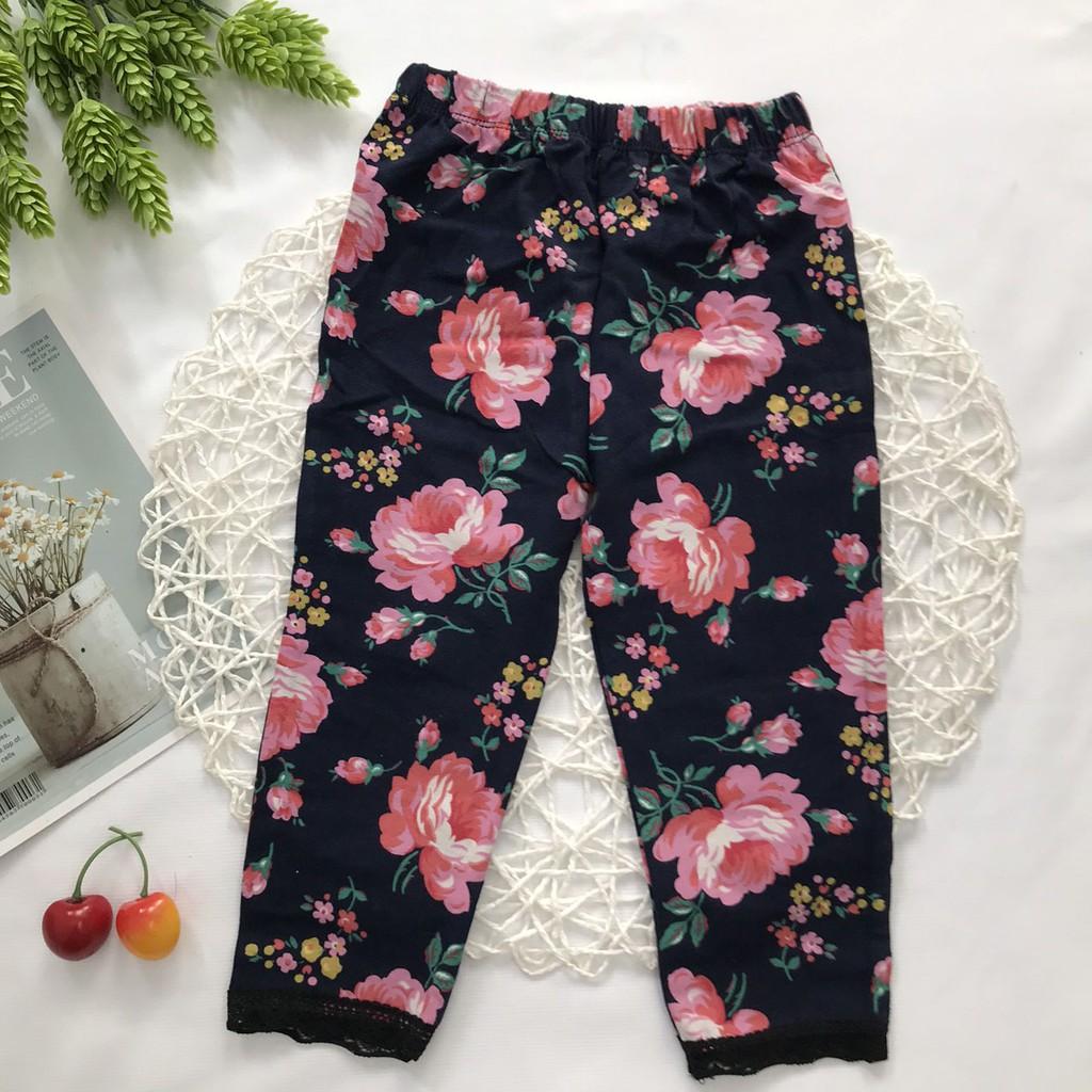 Quần legging dài bé gái từ 7kg-19kg thun cotton 4 chiều - QG29