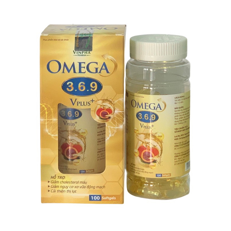 OMEGA 369 Vplus+ - Hộp 100 viên - Làm giảm mỏi mắt, khô mắt