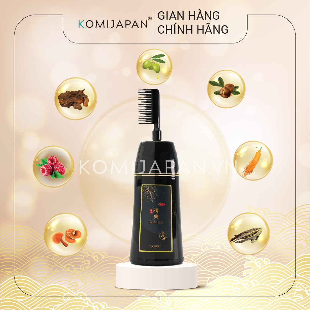 Lược nhuộm phủ bạc thảo dược Komi Nhật Bản [Chai 350ml - Chính Hãng