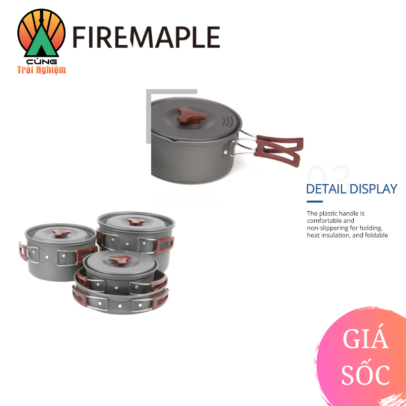 COMBO Nồi Chảo Nấu Ăn 4 Trong 1 Fire Maple FMC-206 Gọn Nhẹ Chuyên Dụng Cho Du Lịch, Dã Ngoại Cắm Trại