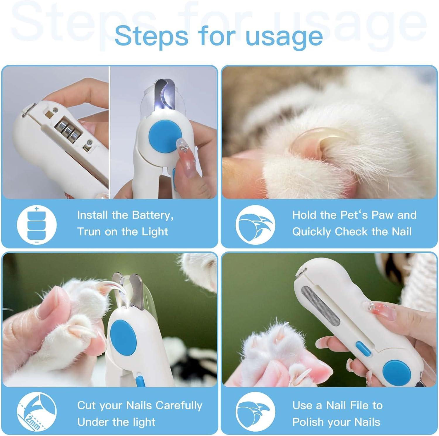 Undercaps với đèn LED cho chó và mèo, kéo móng cho mèo và chó, với các tập tin móng tay và chống nổ,