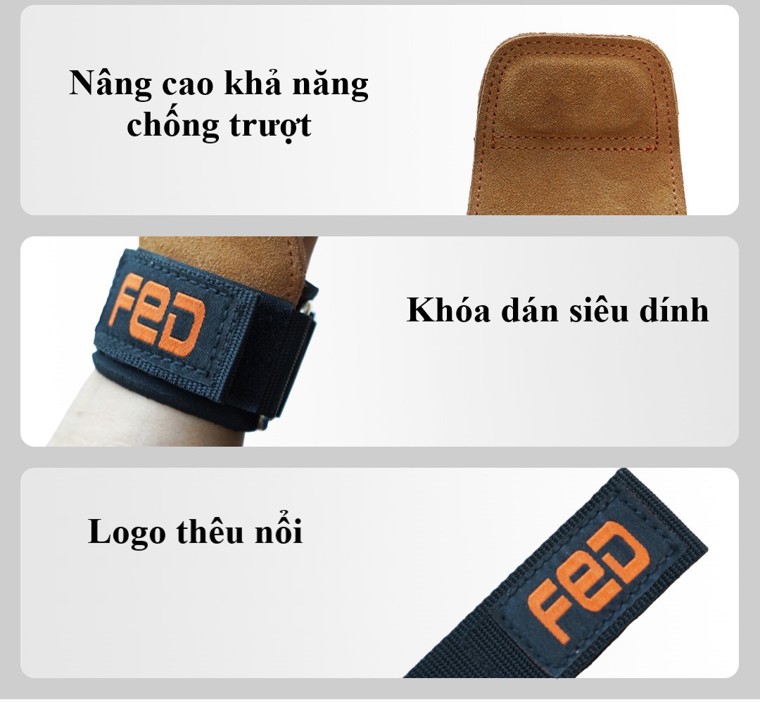 Găng tay tập gym, dây kéo lưng Lifting Straps FED-YD-02