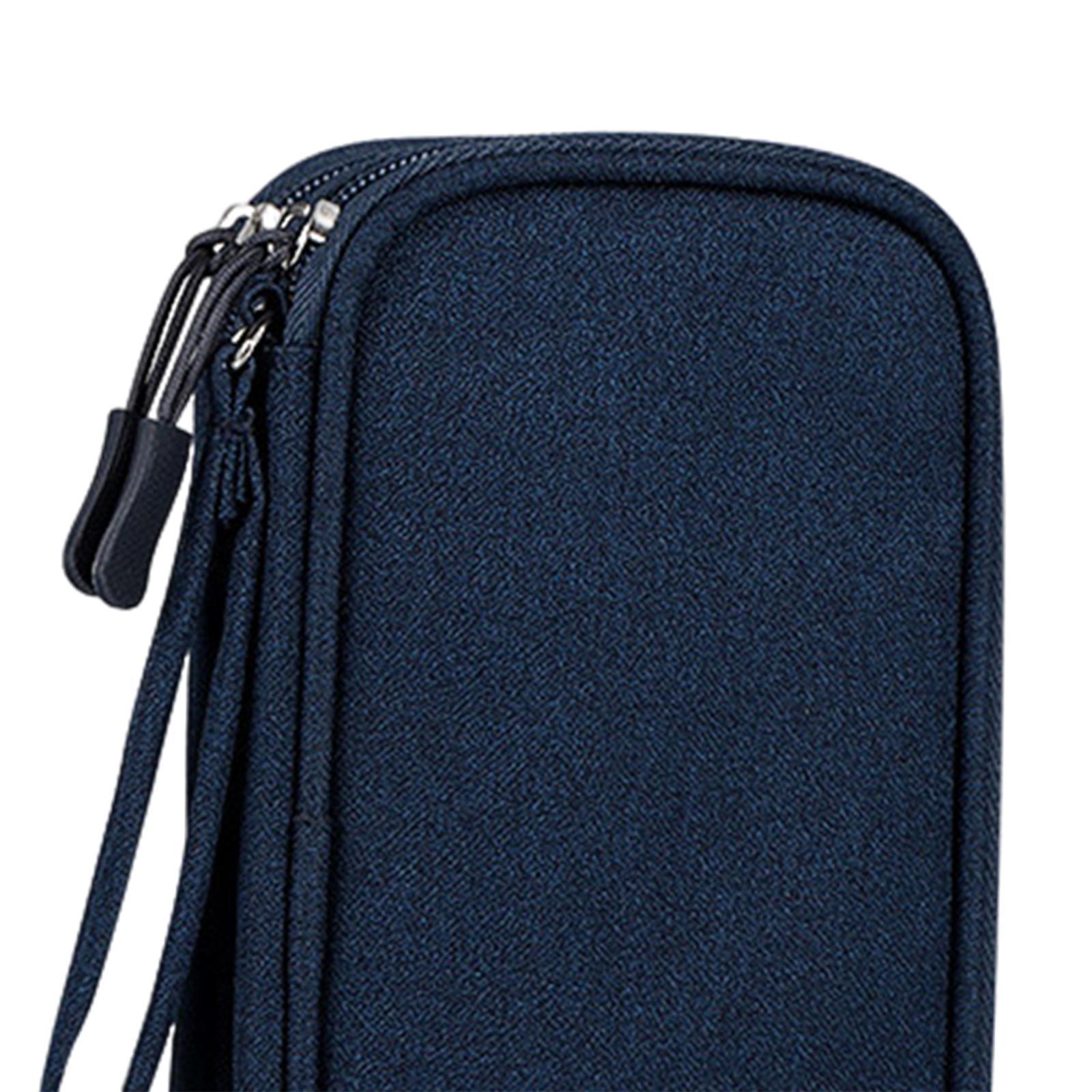 Travel Cable Organizer Bag Waterproof Double Layer Pouch for Data Cable Charger Electronics Accessories