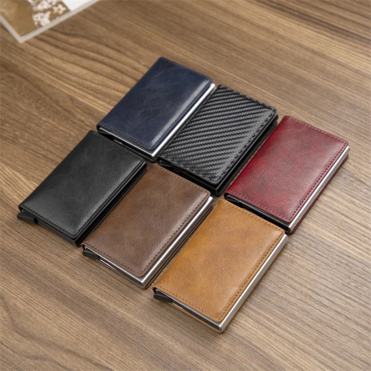 Ví Nhỏ Bằng Da Nam, Ví Mỏng Dành Cho Nam Và Nữ Có Bảo Vệ RFID, Bóp Mỏng Có Đgăn Đựng tiền, Nhiều Màu,                                    Tối giản