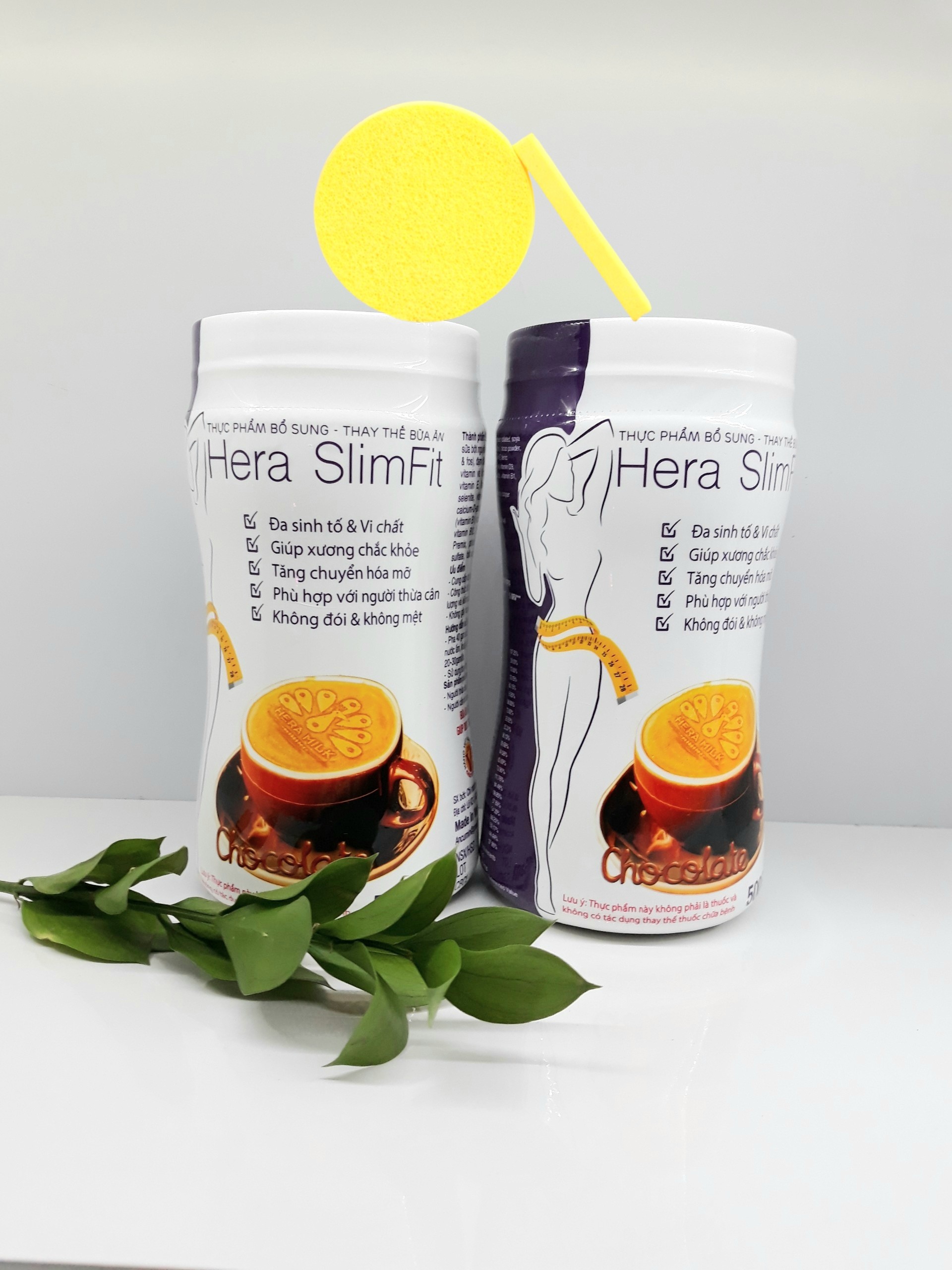 Combo 2 hộp Sữa hỗ trợ giảm cân Hera SlimFit 500gr/hộp - Tặng Kèm Bông Rửa Mặt