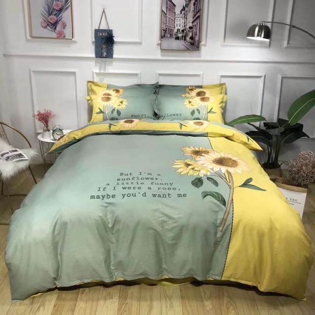 Set Cotton LiVing Nhập Khẩu Cao Cấp Hoa Hướng Dương