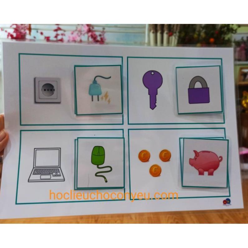 Thẻ học ghép cặp tư duy cho bé - Logic flashcard