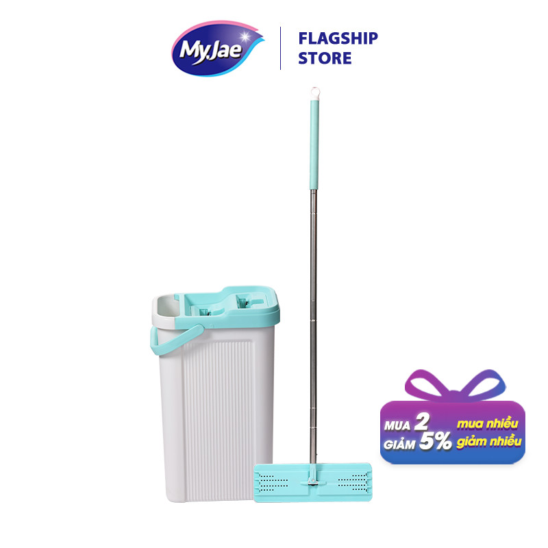 Bộ Lau Nhà MyJae Đài Loan Sợi Fiber Xoay 360 Độ Thông Minh 125cm
