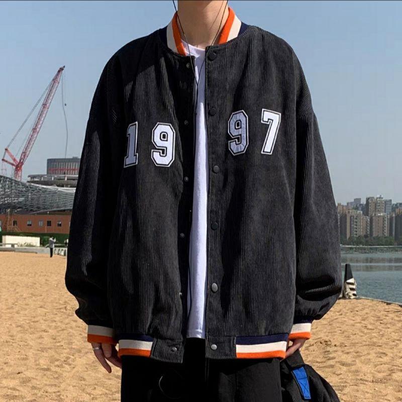Áo Bomber/ Áo khoác nhung tăm 1997 cúc bấm nam nữ Unisex Phong cách Ulzzang - Gin Store