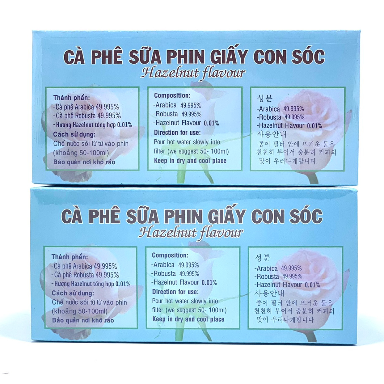 Cà phê Con Sóc Sữa phin Giấy( 02 Hộp 10 Gói)