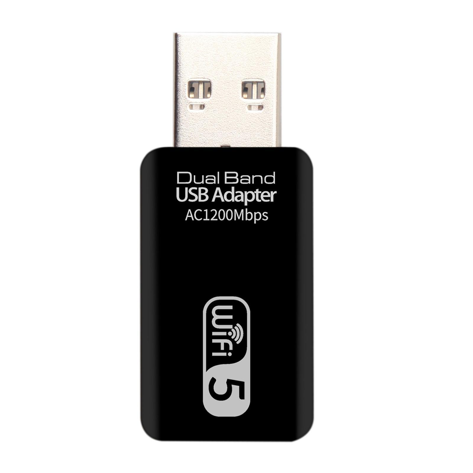 1200 Mbps 2.4-5.8GHz USB Dual Band Wireless Adapter WiFi for Laptop