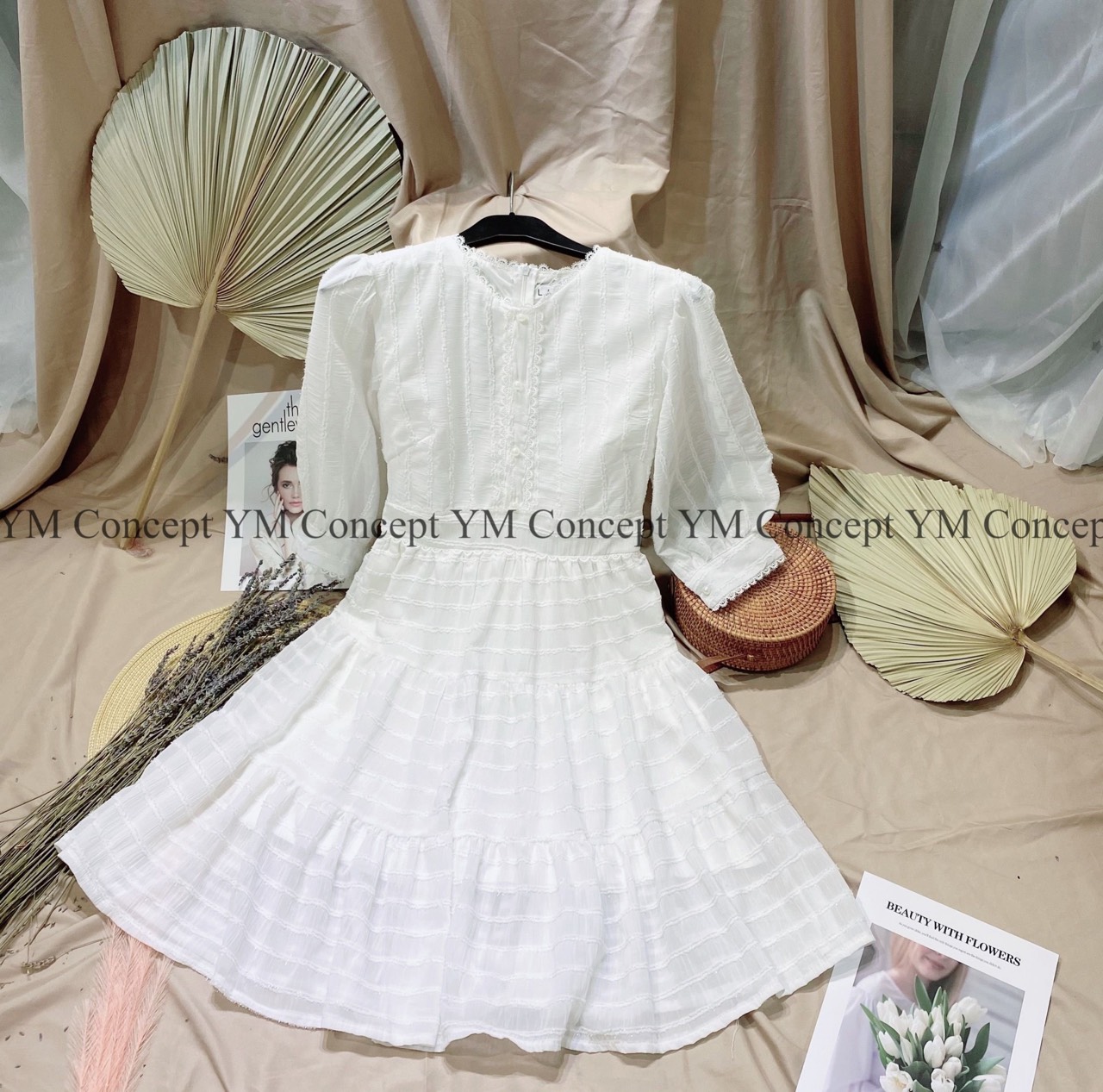 Đầm babydoll phối ren