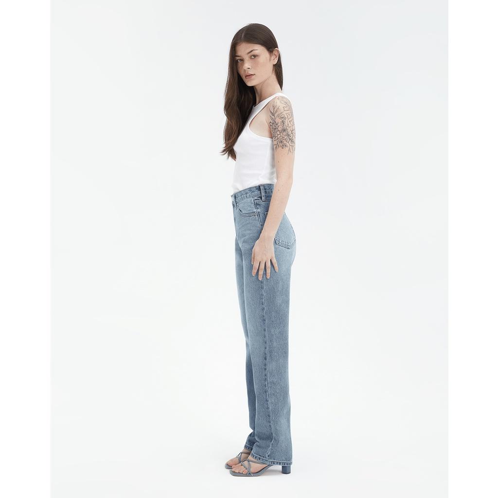 TheBlueTshirt - Quần Jeans Nữ Ống Rộng Màu Xanh Nhạt - South Side Straight Leg Jeans - 2000s Wash