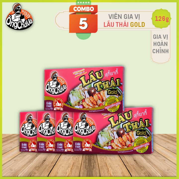 Combo 5 Hộp Viên Gia Vị Lẩu Thái Gold Ông Chà Và 126g