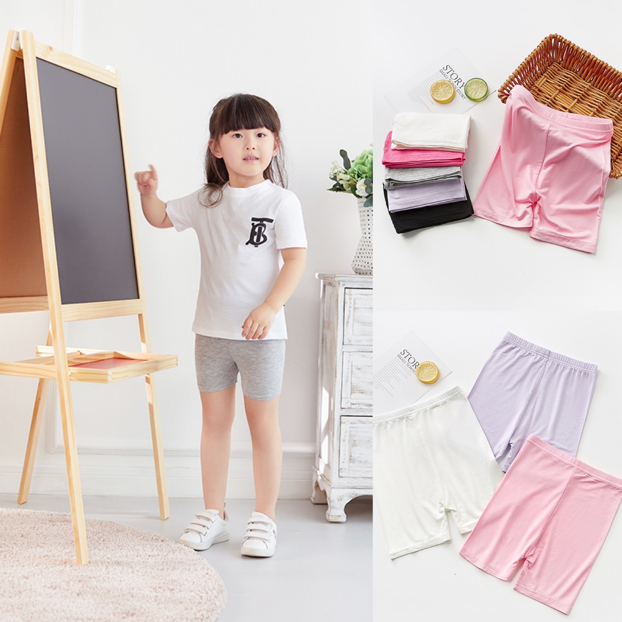 (Video) Quần legging đùi quần short thun cotton bé gái 2-10 tuổi quần mặc váy cực đẹp