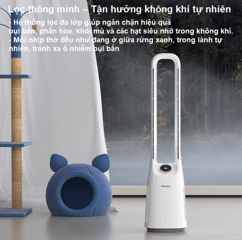 HÀNG CHÍNH HÃNG - Quạt không cánh kiêm lọc không khí 2 trong 1, serial 3000. Thương hiệu Hà Lan cao cấp Philips - ACR3146BF/93