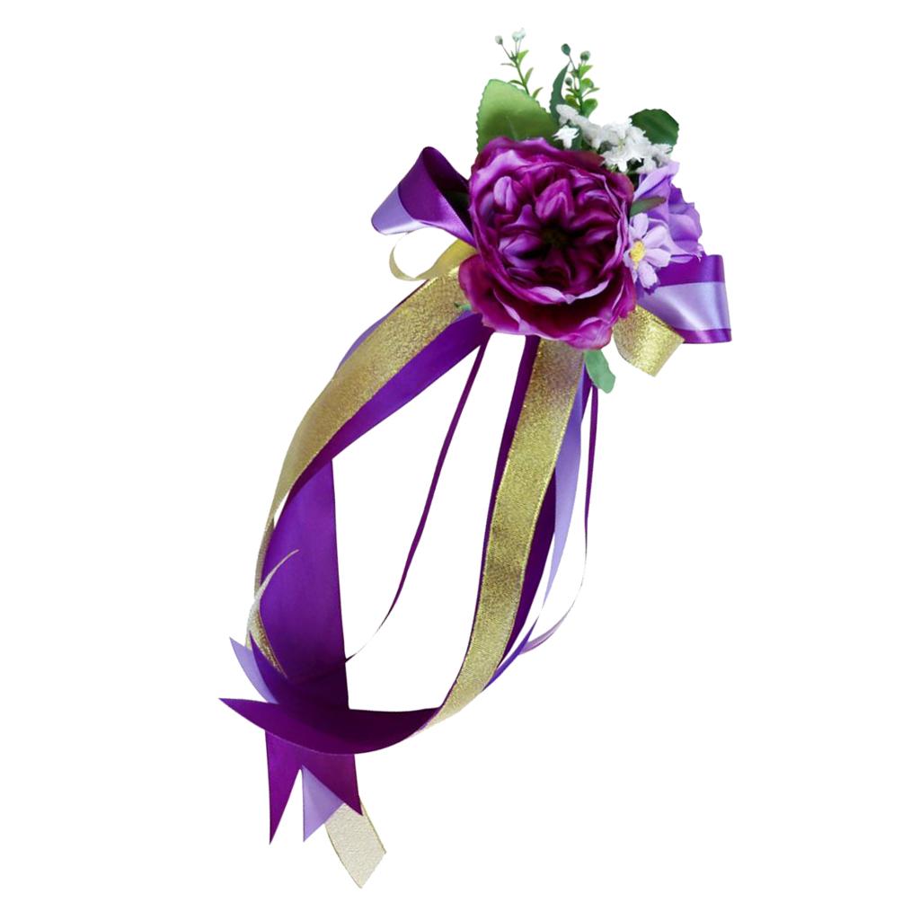 Wedding Party Car Flower and Ribbon Door Mirror Handle Decor Kit