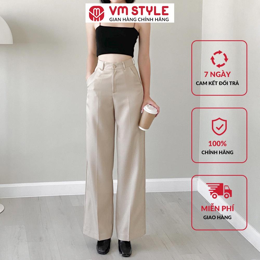 Quần nữ suông dài ống rộng basic VMSTYLE lưng cao phong cách công sở trẻ trung 07205 22QTR01CT2501